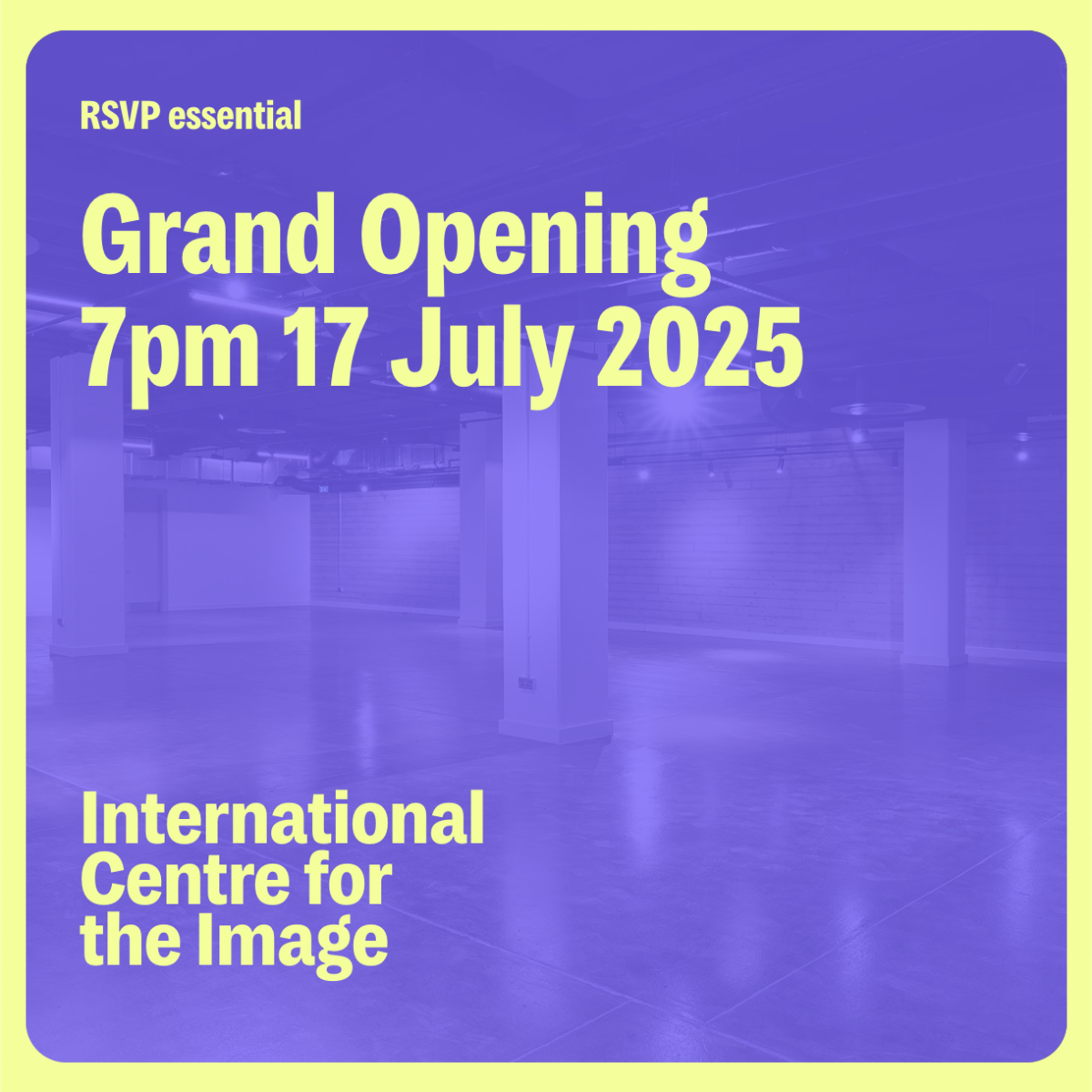 Join us for the launch of the International Centre for the Image.